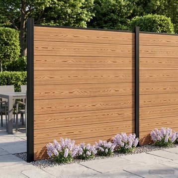 vidaXL Hek set 175 x 186 cm WPC en Aluminium Bruin, Verzenden, Nieuw, Aluminium