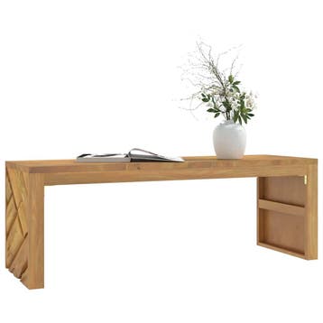 vidaXL Salontafel 110x35x38 cm massief teakhout, Minder dan 50 cm, 100 tot 150 cm, Verzenden, Nieuw