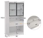 Vitrinekast 80×35,2×153,5 cm – LED-opbergkast met Glazen Deu, Huis en Inrichting, Kasten | Buffetkasten, Verzenden, Nieuw