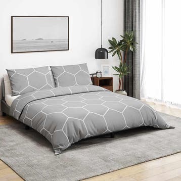 vidaXL Dekbedovertrekset 260x240 cm katoen grijs, Huis en Inrichting, Slaapkamer | Beddengoed, Verzenden, Nieuw, Grijs