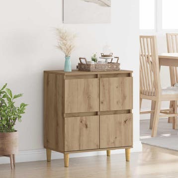vidaXL Dressoir Artisan Eiken 60 x 35 x 70 cm Bewerkt hout, Verzenden, Nieuw, Overige houtsoorten, Minder dan 50 cm