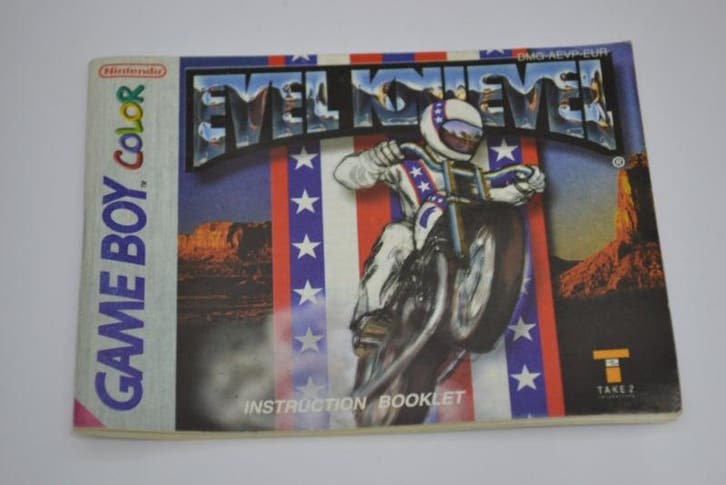 Evel Knievel (GBC EUR MANUAL), Spelcomputers en Games, Spelcomputers | Nintendo Portables | Accessoires, Zo goed als nieuw, Verzenden