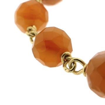 Gouden armband met carneool (Schakelarmband), Gebruikt, Ophalen of Verzenden, Met edelsteen, Goud