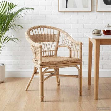 vidaXL Stapelstoel Rattan Naturel 60 x 60 x 81 cm, Huis en Inrichting, Stoelen, Verzenden, Nieuw, Bruin