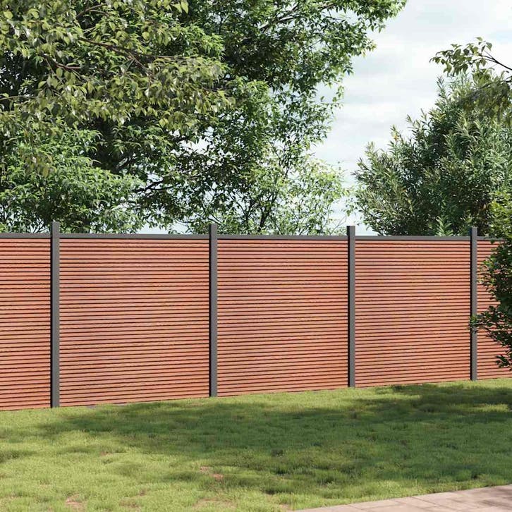 vidaXL Schuttingpaneel 526x186 cm HKC bruin, Tuin en Terras, Schuttingen, Nieuw, Kunststof, 1 tot 2 meter, Verzenden