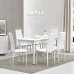 [en.casa]® Eetkamerset Turku wit - 7-delig, Verzenden, Nieuw