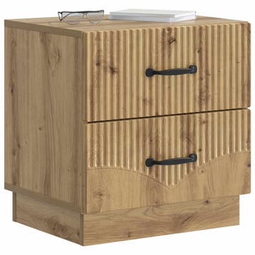 vidaXL Nachtkastje met lade 2 pcs Artisanaal eiken 43 x 34,5, Minder dan 45 cm, Verzenden, Nieuw, Minder dan 55 cm