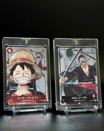 Bandai - 2 Card - One Piece - Monkey D. Luffy P-001,OP01-001, Nieuw