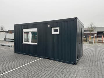 Kantoorunit 6 x 3 meter – Keuken + Toilet (Antraciet)