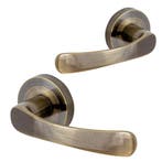 Sydney Deurklink - rond rozet - antiek messing - complete..., Verzenden, Nieuw