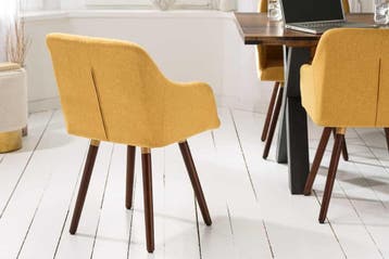 Design klassieke stoel SCANDINAVIA MEESTERSTUK mosterdgeel, Ophalen of Verzenden, Nieuw