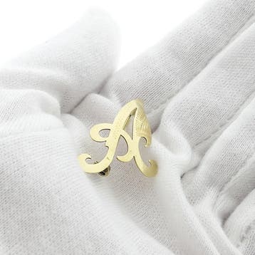 Gouden broche van de letter L, Ophalen of Verzenden, Gebruikt, Goud, Goud