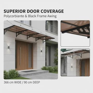 Polycarbonaat Deur Luifel met Aluminium & ABS Frame - Weerbe, Verzenden, Nieuw