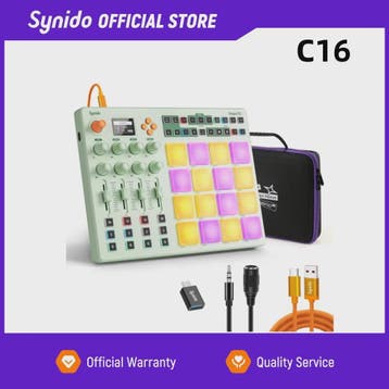 Synido TempoPAD C16: Draadloze MIDI Pad Controller met 16 RG, Verzenden, Nieuw