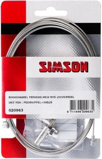 Simson Trommelrem Binnenkabel universeel 2.25mtr - RVS, Fietsen en Brommers, Fietsonderdelen, Verzenden, Nieuw