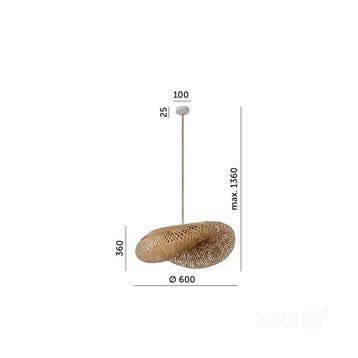 BOHO hanglamp Brugia L Ø60cm Licht Bamboe - E27 fitting -.., Ophalen of Verzenden, Nieuw