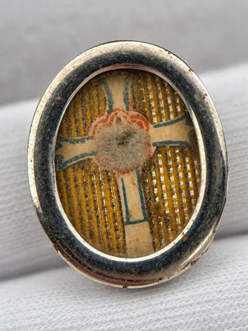 Reliekhouder - Zilver, Glas, Textiel - 1850-1900 - Het