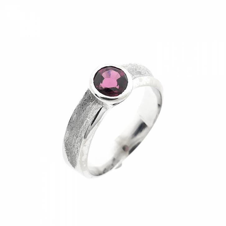 Witgouden damesring met roze spinel, Sieraden, Tassen en Uiterlijk, Ringen, Dame, Met edelsteen, Overige kleuren, 18 tot 19, Gebruikt