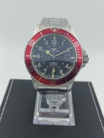Glycine - Combat Sub - Black & Burgundy - Zonder, Nieuw