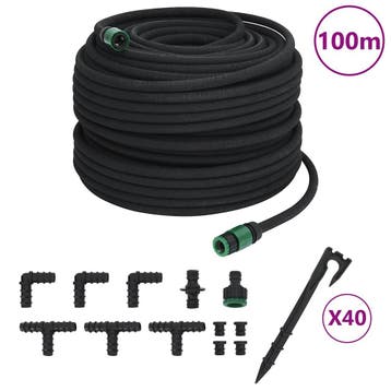 vidaXL Druppelslang 0,6 100 m rubber zwart, Verzenden, Nieuw