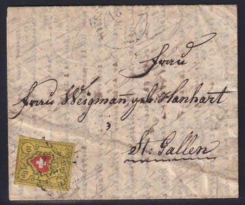 Zwitserland 1852/1856 - CH - Rayon II - SBK Nr. 16II - T24 -, Gestempeld