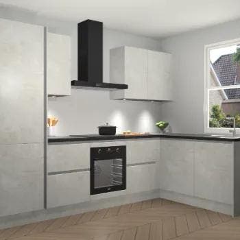 Beton Opaal greeploze keuken Bazel 113357, Huis en Inrichting, Keuken | Complete keukens, Verzenden, Nieuw