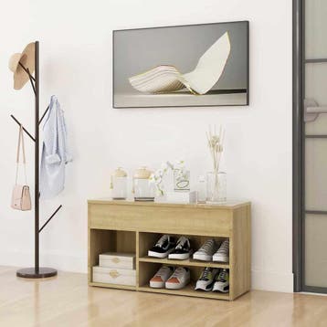 vidaXL Schoenenbank 80x30x45 cm bewerkt hout sonoma, Verzenden, Nieuw