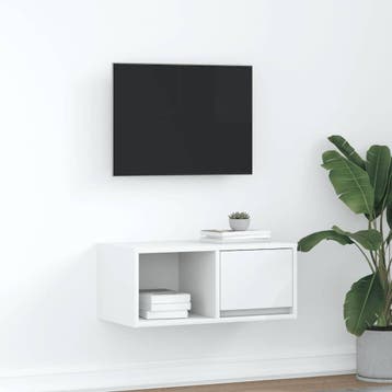 vidaXL Tv-meubel 60x31x25,5 cm bewerkt hout wit, Huis en Inrichting, Minder dan 50 cm, Verzenden, Nieuw, Minder dan 100 cm