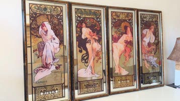 Alphons Mucha (1860-1939) (after) - The four seasons -, Antiek en Kunst