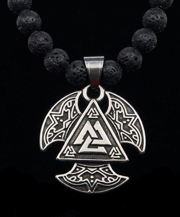 Lava-steen - Valknut van Odin – Symbool van Bescherming –, Antiek en Kunst, Antiek | Boeken en Bijbels