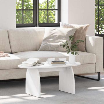 vidaXL Salontafel Wit 80 x 40 x 35 cm Massief grenenhout, Huis en Inrichting, Tafels | Salontafels, Verzenden, Nieuw, Grenenhout