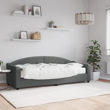 vidaXL Slaapbank met matras 80x200 cm stof donkergrijs, Eenpersoons, Verzenden, Nieuw, 80 cm