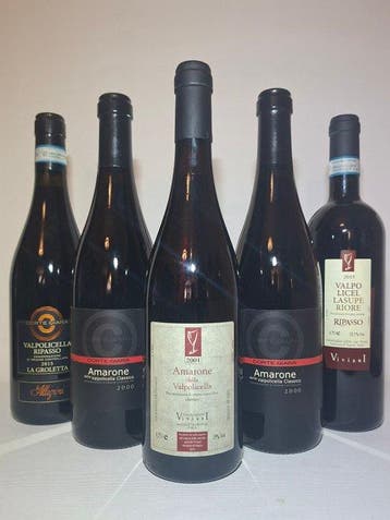 2001 Viviani Amarone, 2015 Viviani Ripasso, 2000 x2 Corte, Nieuw