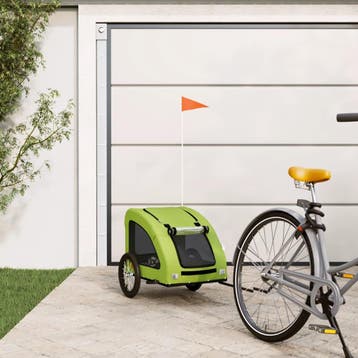 vidaXL Hondenfietstrailer oxford stof en ijzer groen, Verzenden, Nieuw