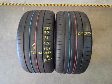 295/35/21 110Y* PIRELLI ZOMERBANDEN 5,6MM PROFIEL 2X, Ophalen, Gebruikt, 295 mm, 21 inch