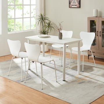 Eetkamerstoel Essunga 80x48x46 cm set van 4 wit [en.casa], Huis en Inrichting, Stoelen, Verzenden, Nieuw