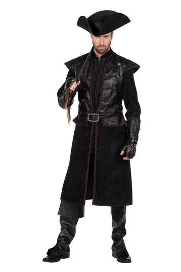 Piratenjas Heren Zwart Luxe, Kleding | Heren, Carnavalskleding en Feestkleding, Ophalen of Verzenden, Nieuw