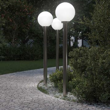 vidaXL Bolderverlichting met sensor 3 stuks 120 cm RVS IP44, Verzenden, Nieuw