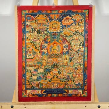 Thangka Story of Buddha - Painting of Tibetan Tradition -