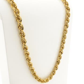 Gouden gedraaide schakel ketting, Ophalen of Verzenden, Gebruikt, Goud, Goud
