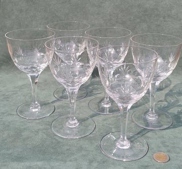 Val Saint Lambert - Wijnglas (6) - Kristal - Grote, Antiek en Kunst
