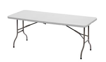 Inklapbare Buffettafel | Kunststof/Staal | Wit Blad | Grijs, Verzenden, Nieuw in verpakking