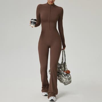 Dames Fitness Jumpsuit met Rits en Lange Mouwen - Perfect vo, Kleding | Dames, Verzenden, Nieuw