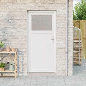 vidaXL Zij-ingangsdeur 98 x 198 cm PVC Wit, Verzenden, Nieuw