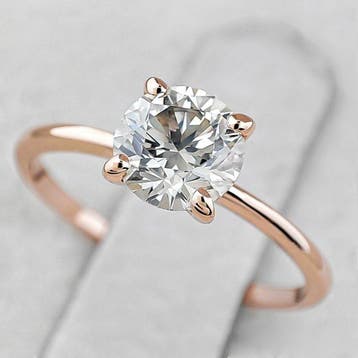 Ring - 14 karaat Roségoud, I/VS2 - 1.01ct. tw. Diamant, Nieuw