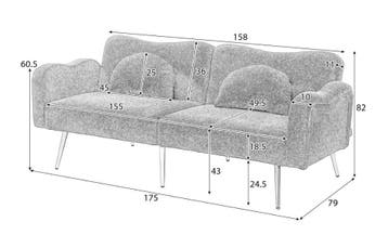 Modern 2-in-1 Sofa Bed met Verstelbare Rugleuning en Gouden, Verzenden, Nieuw