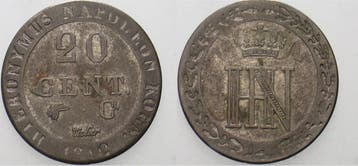 20 Centimes 1812 C Westfalen, Koenigreich Hieronymus Napo..., Verzenden