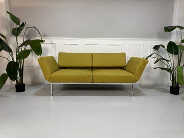 Brühl Roro Soft Sofa Stof Groen Slaapbank, Tweepersoons, Ophalen of Verzenden, Zo goed als nieuw, Rechte bank