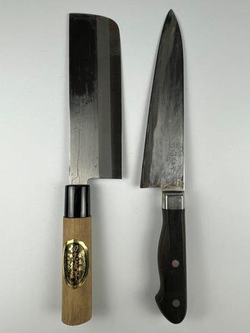 Traditional Japanese Nakiri & Masazumi Gyuto knives; by