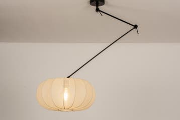 Rietveld Hanglampen - Beige, Zand - Stof, Metaal, Verzenden, Nieuw